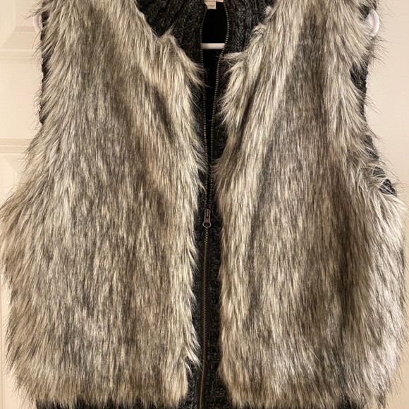 Loft faux fur knit vest xs/s - Picture 1 of 7